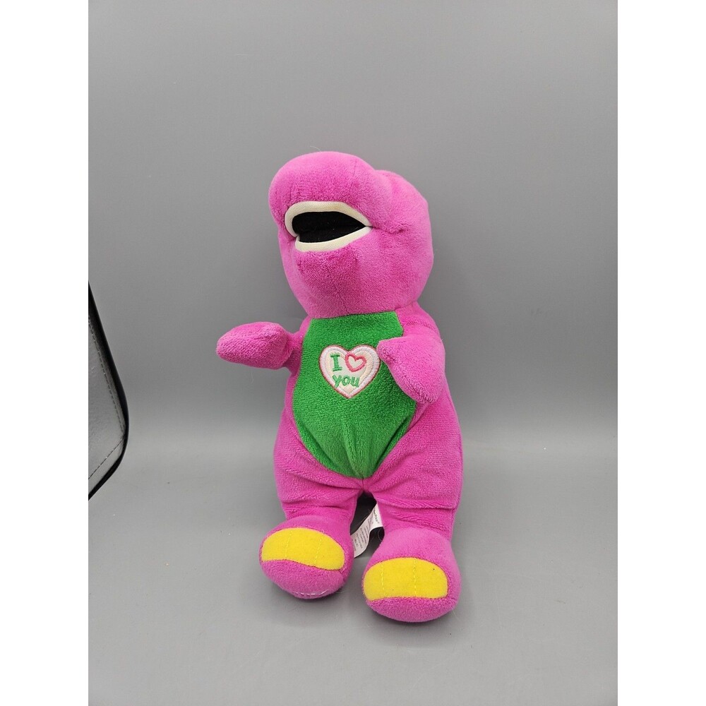 Barney Purple Dinosaur 8" Plush 2017 Sings Theme Song TESTED "I Love You"